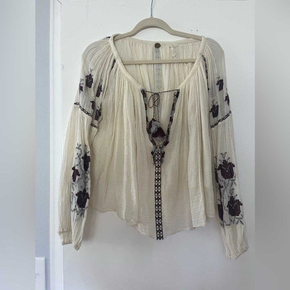Free People Gauze Summer Blouse